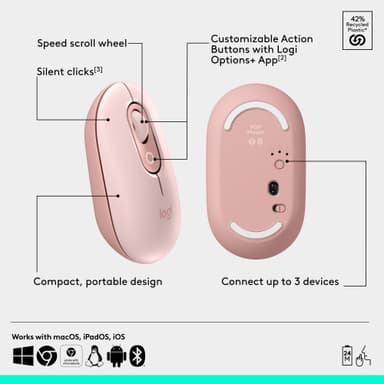 Logitech POP hiiri (roosa)