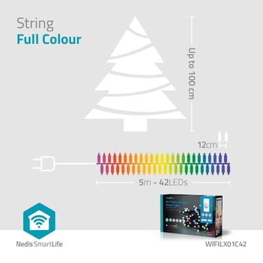 Nedis SmartLife Jouluvalot | Nauha | Wi-Fi | RGB | 42 LED's | 5.00 m | Android™ / IOS