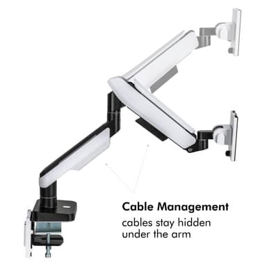 LogiLink Gaming-monitorarm 17-32 med belysning  Svart/Vit