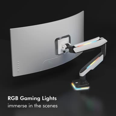 LogiLink Gaming-monitorarm 17-32 med belysning  Svart/Vit
