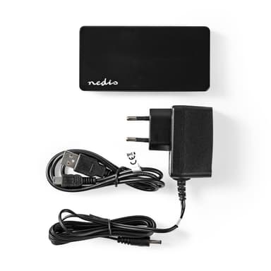 Nedis USB-keskitin | USB-A Uros | USB-A Naaras | 7-porttinen port(s) | USB 2.0 | USB Virta / Verkkovirtakäyttöinen | 7x USB