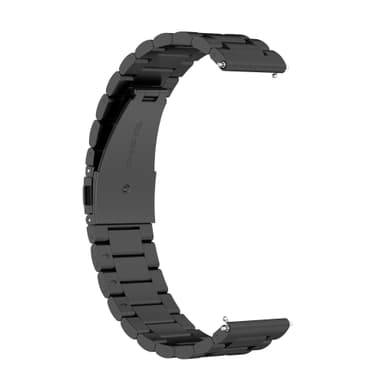 Kellon ranneke 22 mm Huawei Watch GT / Magic / TicWatch Pro ruostumaton teräs Musta