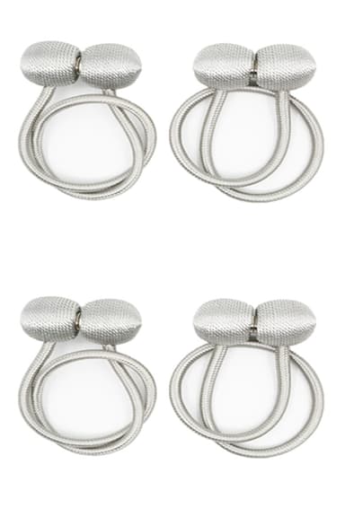 Magneettinen verhoteline hopeanharmaa 4-pakkaus