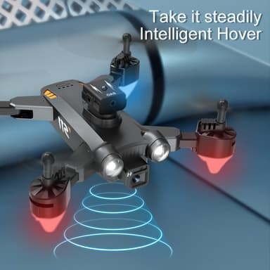 Drone, jossa taitettava muotoilu, kaksoiskamera, esteiden välttäminen Musta