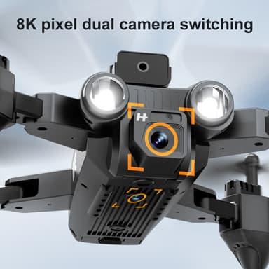 Drone, jossa taitettava muotoilu, kaksoiskamera, esteiden välttäminen Musta