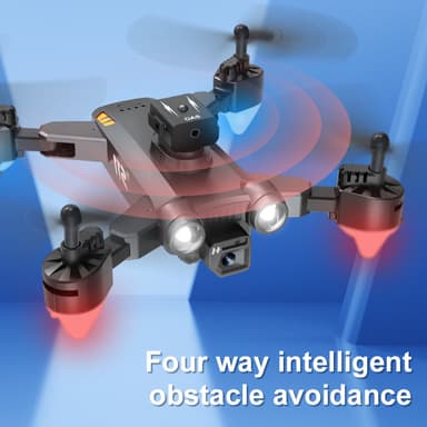 Drone, jossa taitettava muotoilu, kaksoiskamera, esteiden välttäminen Musta