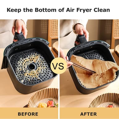 Air Fryer kertakäyttöpaperi rasvakeittimiin 20x20 cm 100 kpl Luonto