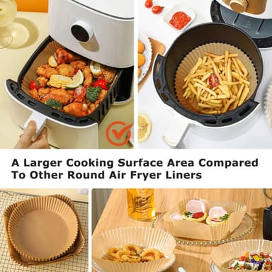 Air Fryer kertakäyttöpaperi rasvakeittimiin 20x20 cm 100 kpl Luonto