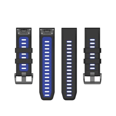 Garmin Fenix 5/6 ranneke silikoni Musta sininen