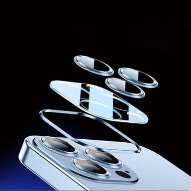 Kännykän kansi kamerasuojalla Tummansininen iPhone 13 Pro