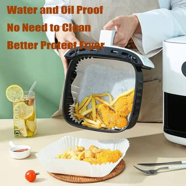Air Fryer kertakäyttöpaperi kahvalla 100 kpl Valkoinen 20 cm