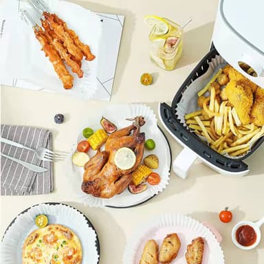 Air Fryer kertakäyttöpaperi kahvalla 100 kpl Valkoinen 20 cm