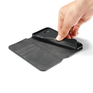 iPhone 7/8 suojakotelo PU-nahka musta