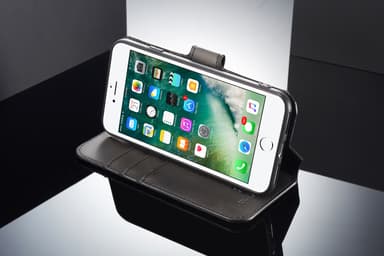 iPhone 7/8 suojakotelo PU-nahka musta