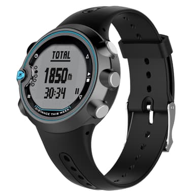 Pehmeä silikonihihna rannekehihna Garminin uimakelloon Musta