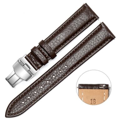Vaihtokellon ranneke litšikuviolla Ruskea 18 mm