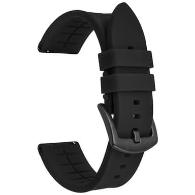 Pikairrotettava silikoniranneke Huawei GT- ja Samsung Galaxy -kelloille Musta 24 mm