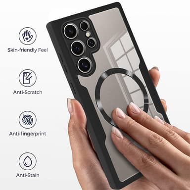 Samsung S22 -sarjan täysin suljettu magneettinen kuori ja kalvointegroitu puhelinkotelo Samsung S22 Ultra
