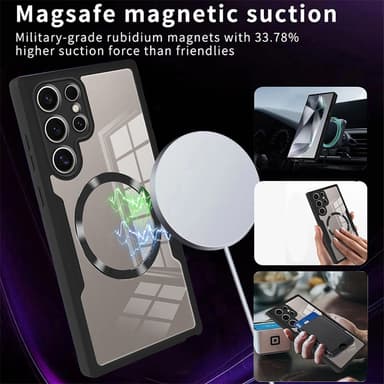 Samsung S22 -sarjan täysin suljettu magneettinen kuori ja kalvointegroitu puhelinkotelo Samsung S22 Ultra