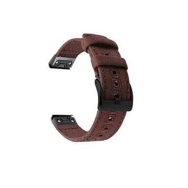 Laadukas kangasranneke Garmin-kelloon Ruskea L