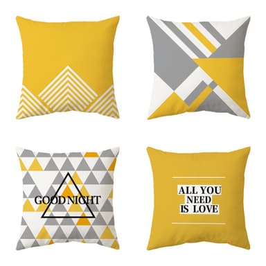 4 kpl koristeellisia geometrisia tyynynpäällisiä Monivärinen 50 x 50 cm