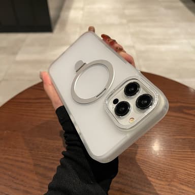 MagSafe-yhteensopiva magneettinen puhelinkotelo näkymättömällä jalustalla Hopea  iPhone 15 Pro