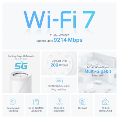 TP-Link Deco BE65 5G Mesh Wi-Fi järjestelmä (1 kpl)
