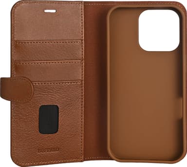 Buffalo iPhone 16 Pro 2in1 Leather MagSeries lompakkokotelo (ruskea)