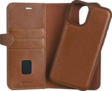 Buffalo iPhone 16 Plus 2in1 Leather MagSeries lompakkokotelo (ruskea)