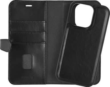 Buffalo iPhone 16 Pro 2in1 Leather MagSeries lompakkokotelo (musta)