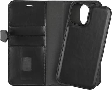 Buffalo iPhone 16 Plus 2in1 Leather MagSeries lompakkokotelo (musta)
