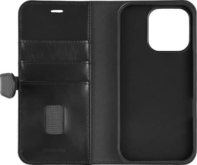 Buffalo iPhone 16 Pro 2in1 Leather MagSeries lompakkokotelo (musta)