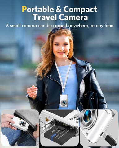 Digikamera 4K 48MP 16 x zoom webcam 32GB TF-kortilla Hopea