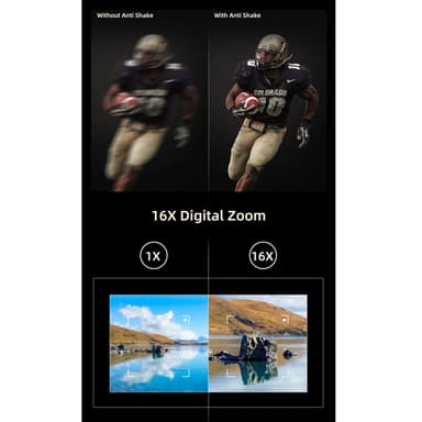 Digikamera 24 MP, HD 1080p ja 16x Zoom Musta