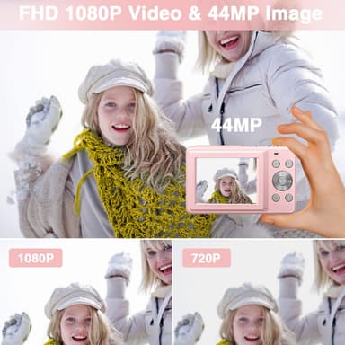 Digikamera 44MP 1080P 16X digitaalinen zoom Vaaleanpunainen