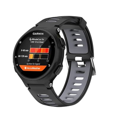 Garmin Forerunner 220/230/235/620 / 630 / 735XT ranneke - musta / harmaa