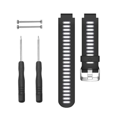 Garmin Forerunner 220/230/235/620 / 630 / 735XT ranneke - musta / harmaa