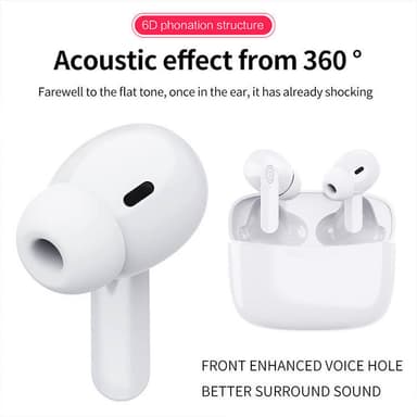 Langattomat kuulokkeet Bluetooth 5.0 kosketusohjaus IPX5 Valkoinen