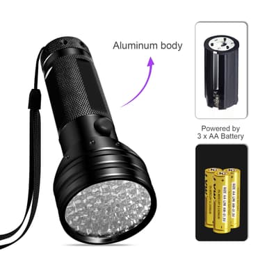 UV-taskulamppu 51 LED-valolla 395 nm vedenpitävä