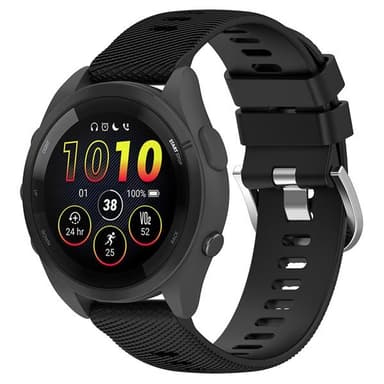 Silikoniranneke Garmin Forerunner 165 22mm - Musta - Garmin Forerunner 165 - musta