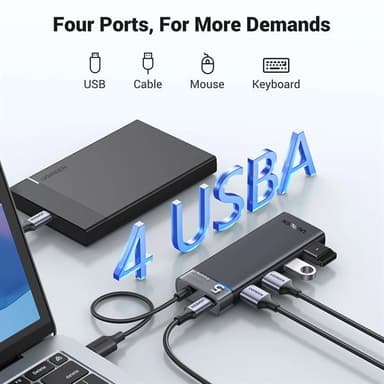 Ugreen USB-keskitin 4xUSB-A 3.0:n kanssa