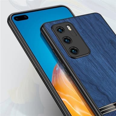 Puukuvioitu iskunkestävä matkapuhelimen kuori mallille Huawei P40 Pro+