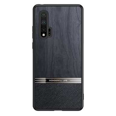 Puukuvioitu iskunkestävä matkapuhelimen kuori mallille Huawei nova 6