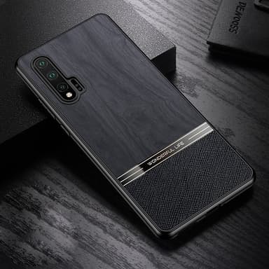 Puukuvioitu iskunkestävä matkapuhelimen kuori mallille Huawei nova 6
