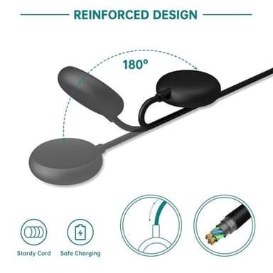 Latauskaapeli USB-A Google Pixel Watchille - musta, 1 m