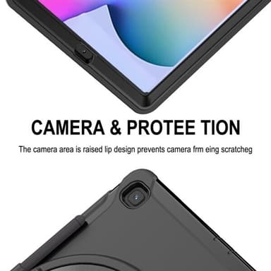 Kotelo pyöritettävällä telineellä Samsung Galaxy Tab S6 Lite Musta