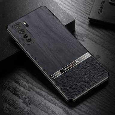 Puukuvioitu iskunkestävä matkapuhelimen kuori mallille Huawei nova 7 SE