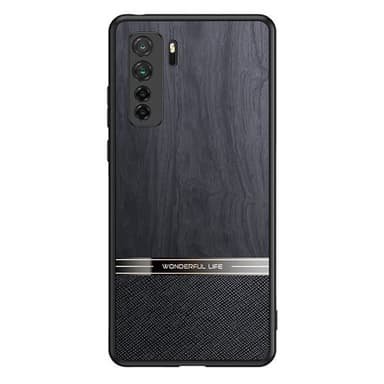 Puukuvioitu iskunkestävä matkapuhelimen kuori mallille Huawei nova 7 SE