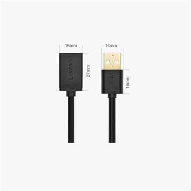Ugreen USB-jatkojohto USB-naaras USB-uros 1m