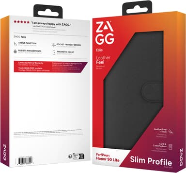 Zagg Honor 90 Lite lompakkokotelo (musta)